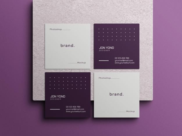 Square Business Card Mockup Psd