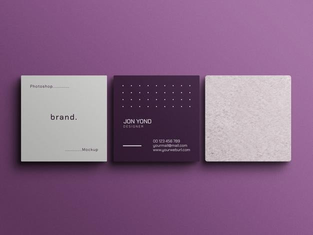 Square Business Card Mockup Psd