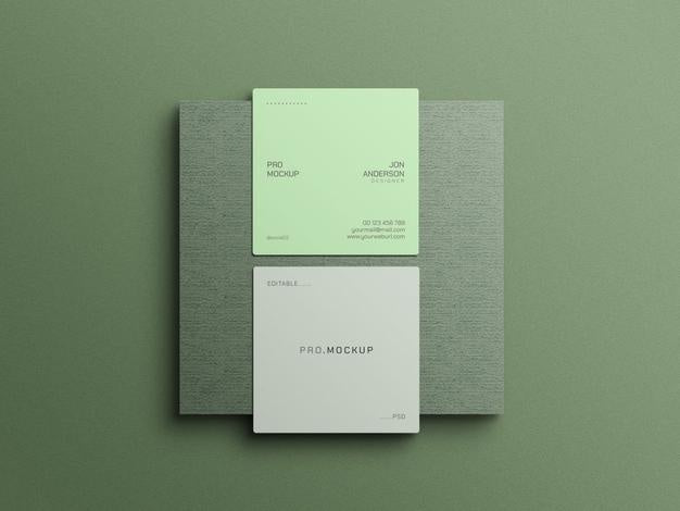 Square Business Card Mockup Psd