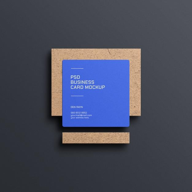 Square Business Card Mockup Psd