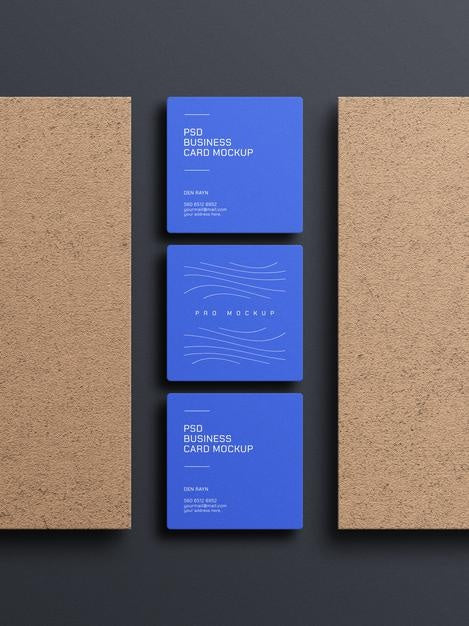 Square Business Card Mockup Psd