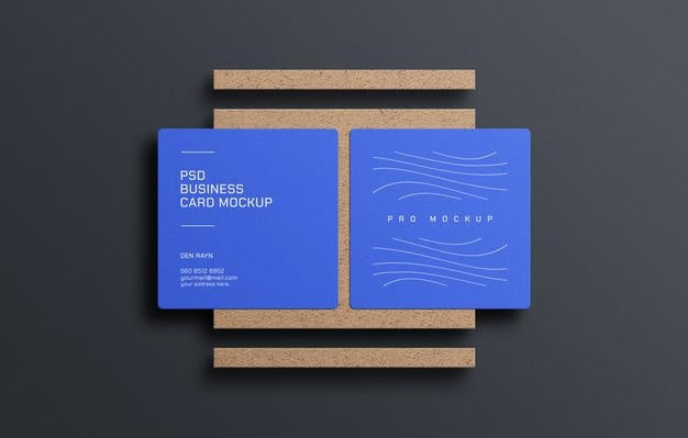 Square Business Card Mockup Psd