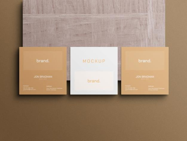 Square Business Card Mockup Psd