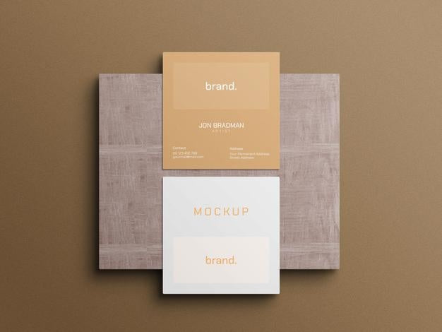 Square Business Card Mockup Psd
