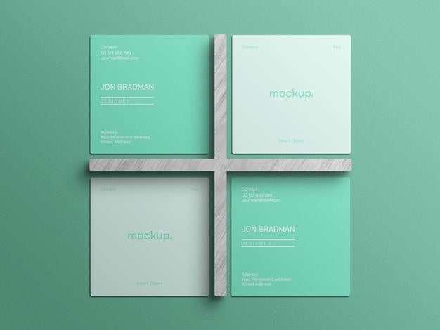 Square Business Card Mockup Psd