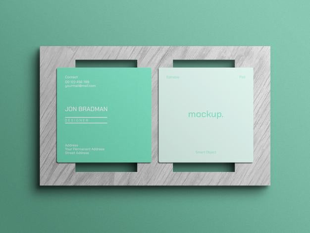 Square Business Card Mockup Psd