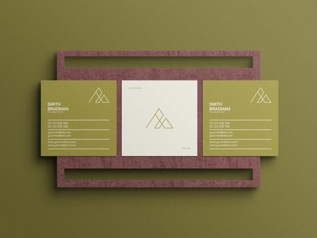 Square Business Card Mockup Psd