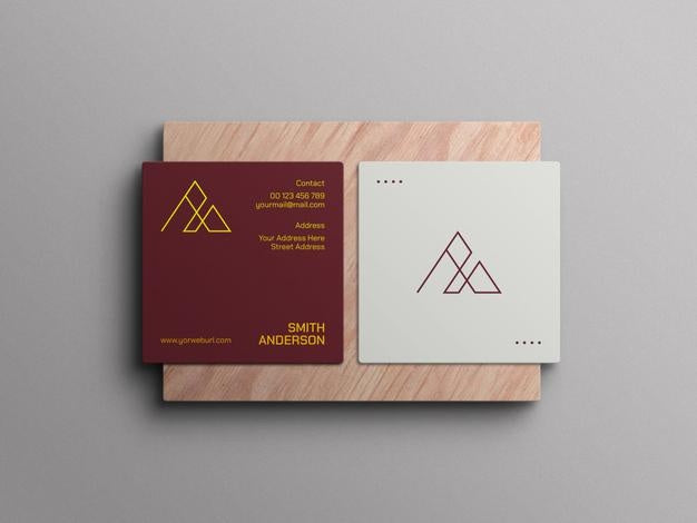 Square Business Card Mockup Psd