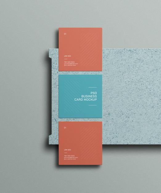 Square Business Card Mockup Psd