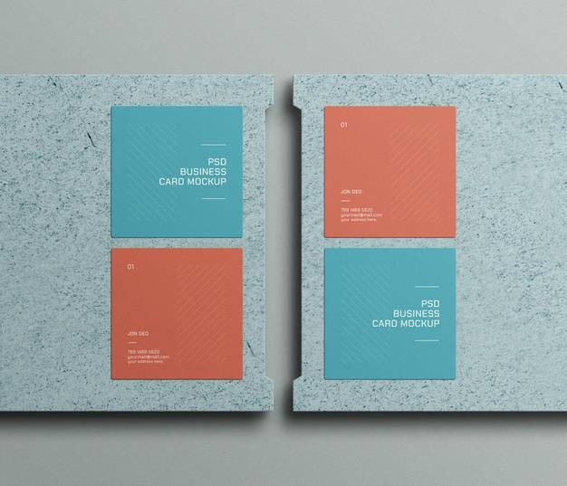 Square Business Card Mockup Psd
