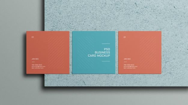 Square Business Card Mockup Psd