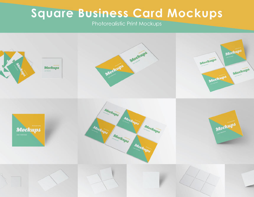 Square Business Card Mockup