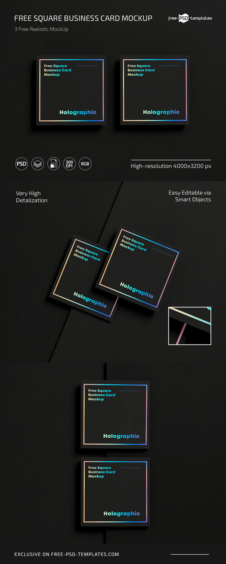 Square Business Card Mockup