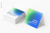 Square Business Cards Mockup, Stacked Set Psd