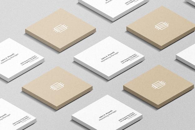 Square Business Cards Set Mockup Psd