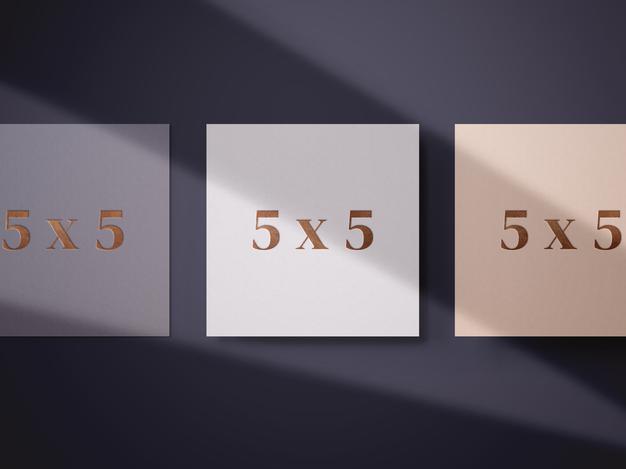 Square Card Mockup Tempalte Psd