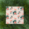 Square Card Mockup With Tropical Leaves Psd