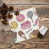 Square Card With Sweets Concept Psd