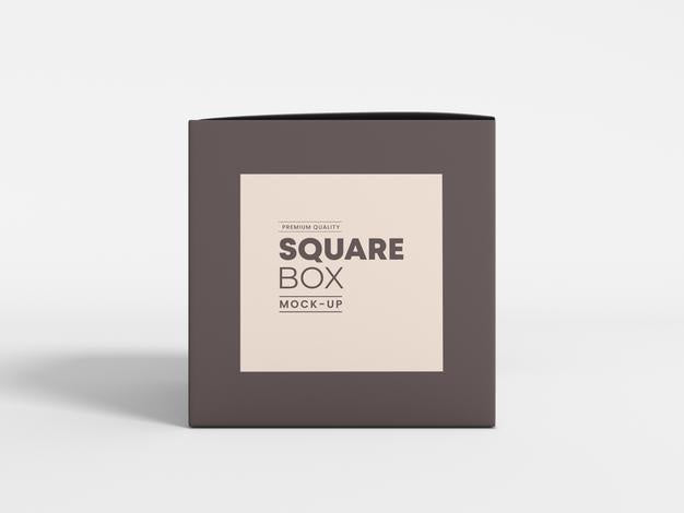 Square Cardboard Delivery Box Mockup Psd