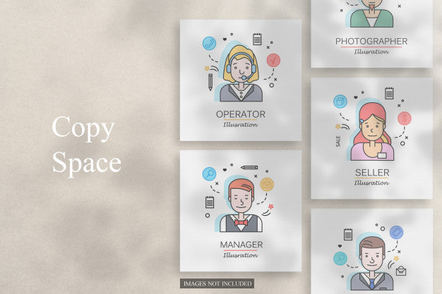 Square Cards Mockup Psd