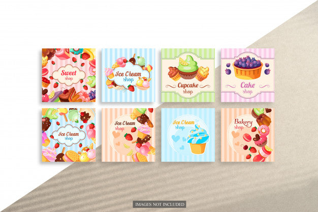 Square Cards Mockup Psd