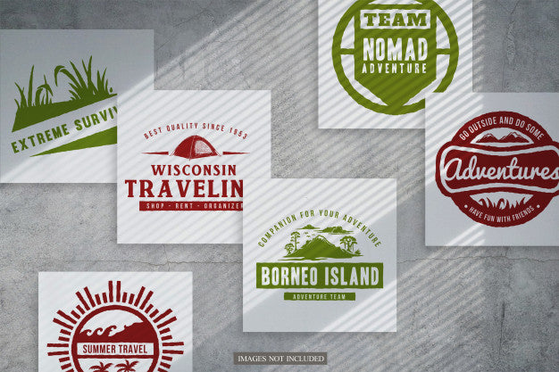 Square Cards Mockup With Shadows Psd