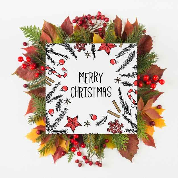 Square Christmas Card Mockup Psd
