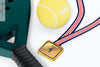Square Competition Medal With Ribbon Mockup, Right View Psd