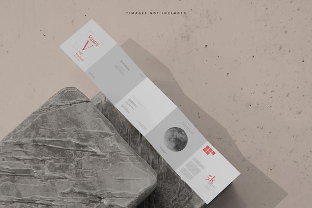 Square Five Fold Brochure Mockup Psd