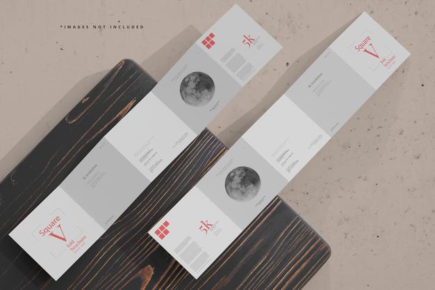 Square Five Fold Brochure Mockup Psd