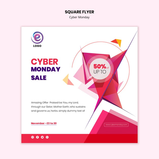 Square Flyer Cyber Monday Template Psd