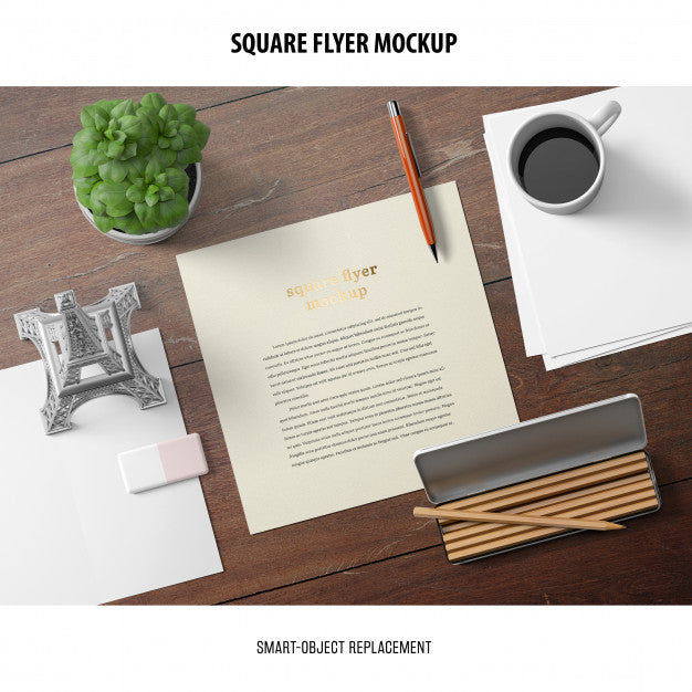 Square Flyer Mockup Psd