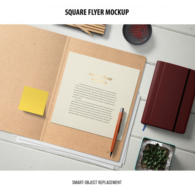 Square Flyer Mockup Psd