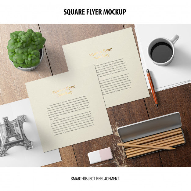 Square Flyer Mockup Psd
