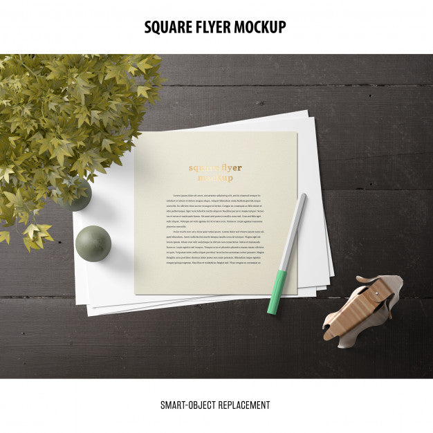 Square Flyer Mockup Psd