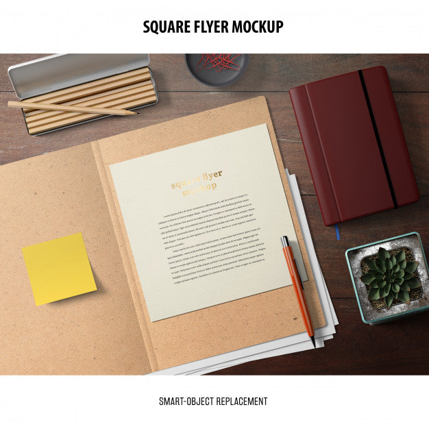 Square Flyer Mockup Psd