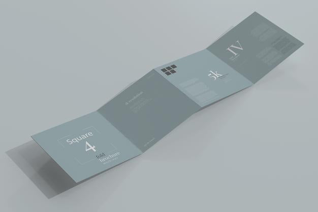 Square Four Fold Brochure Mockup Psd
