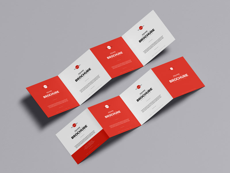 Square Four Fold Brochure Mockup