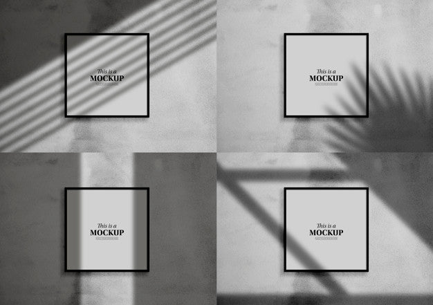 Square Frame Mockup With Shadows Psd