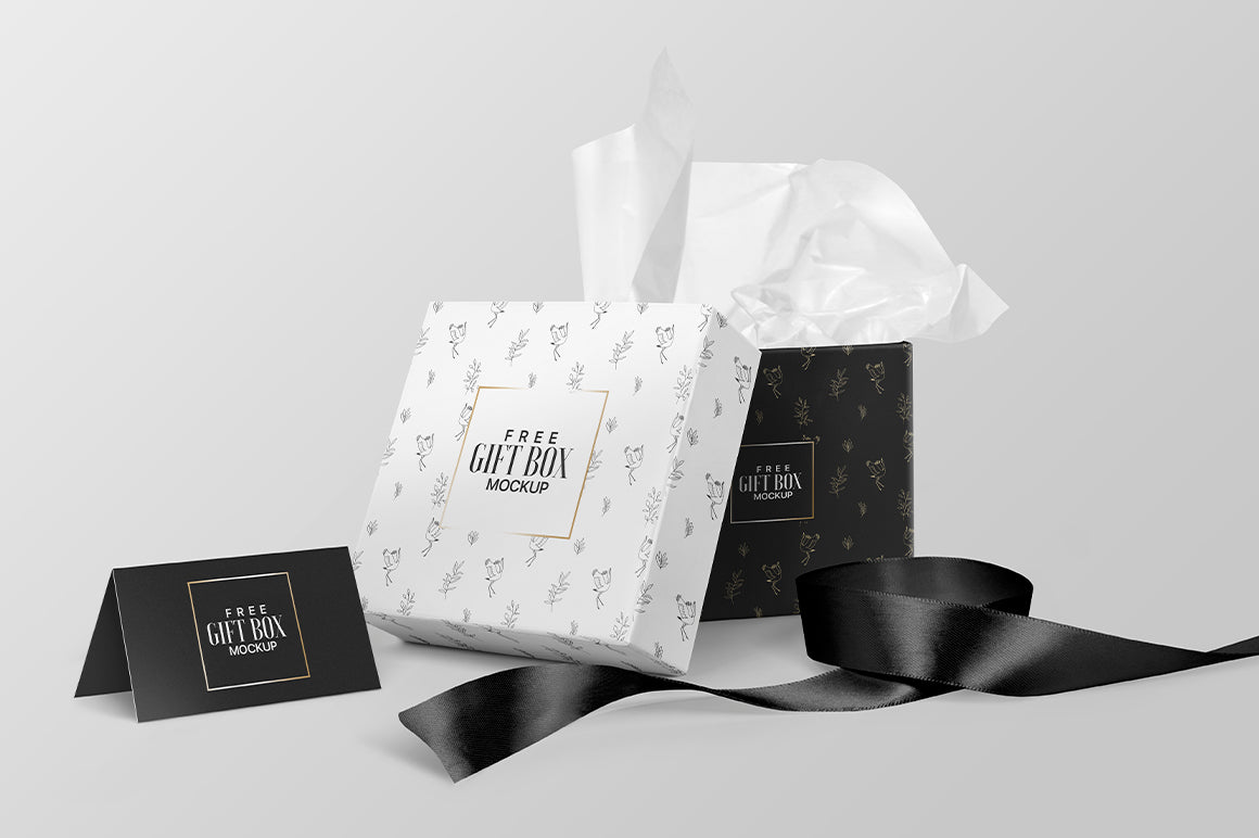 Square Gift Box Mockup