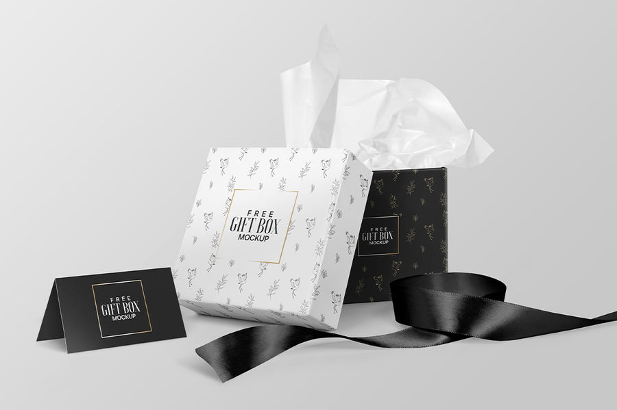 Square Gift Box Mockup