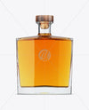 Square Glass Bottle W/ Whisky Mockup