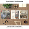 Square Magazine Or Catalogue Mockup In Still Life Situation Psd
