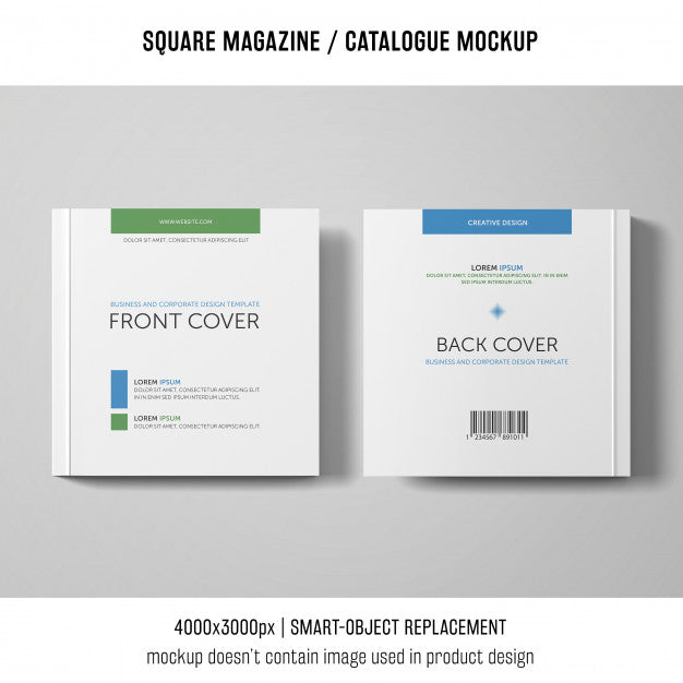 Square Magazine Or Catalogue Mockup Of Two Psd