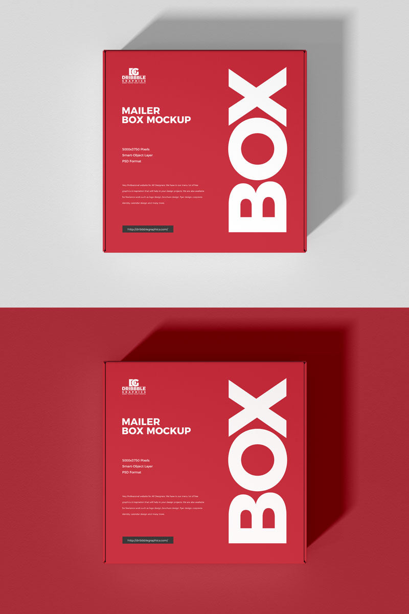 Square Mailing Box Mockup