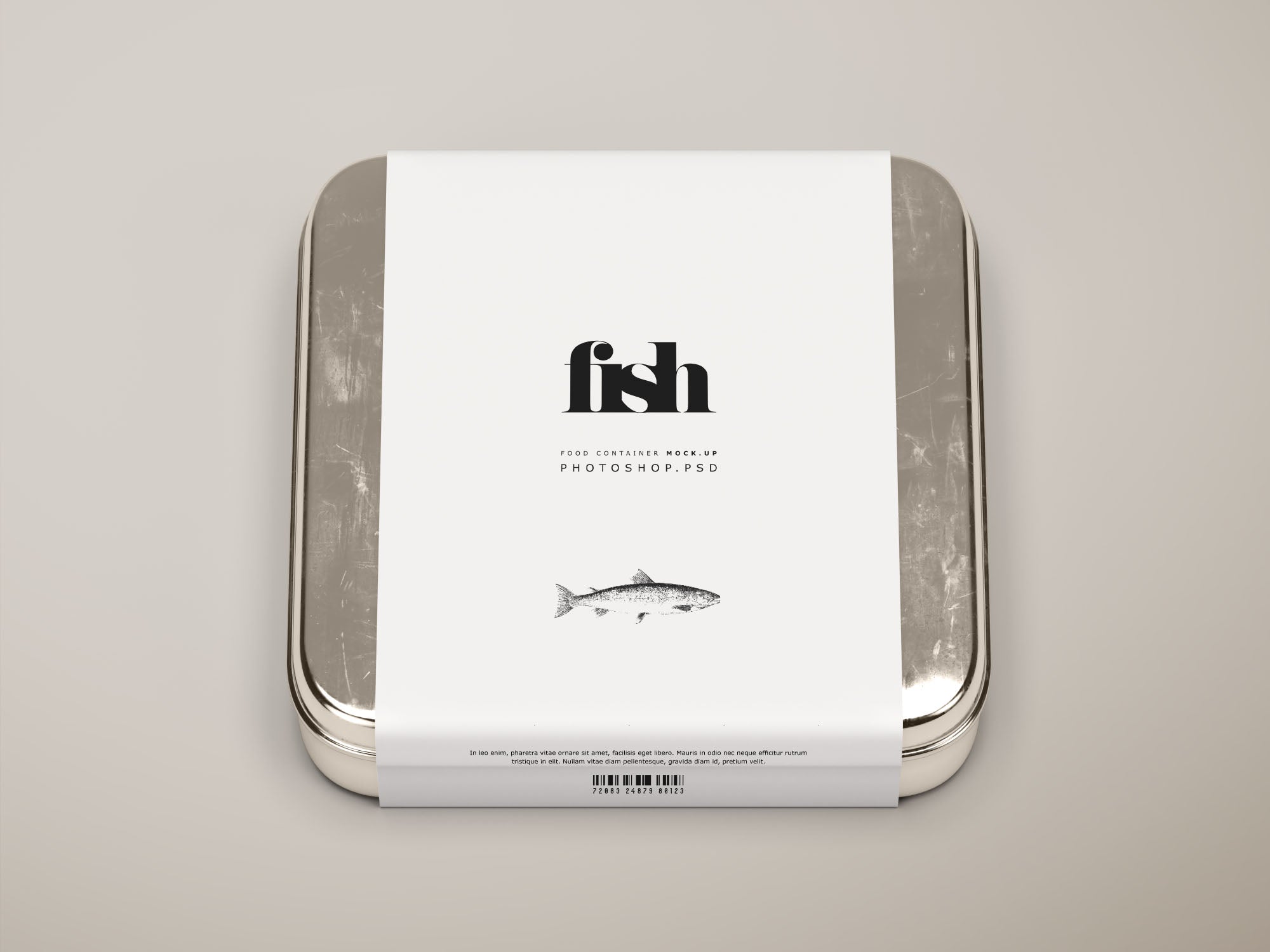 Square Metal Food Container Mockup