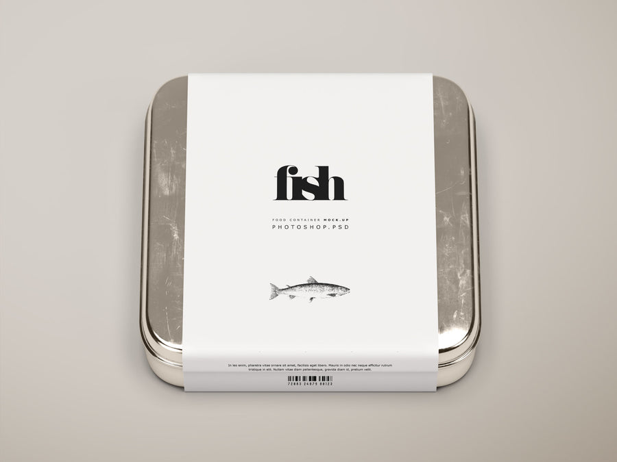 Square Metal Food Container Mockup