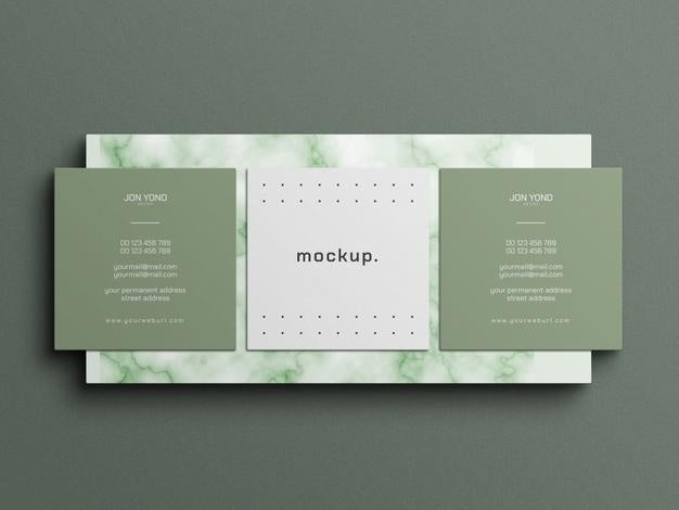 Square Minimal Business Card Mockup Psd