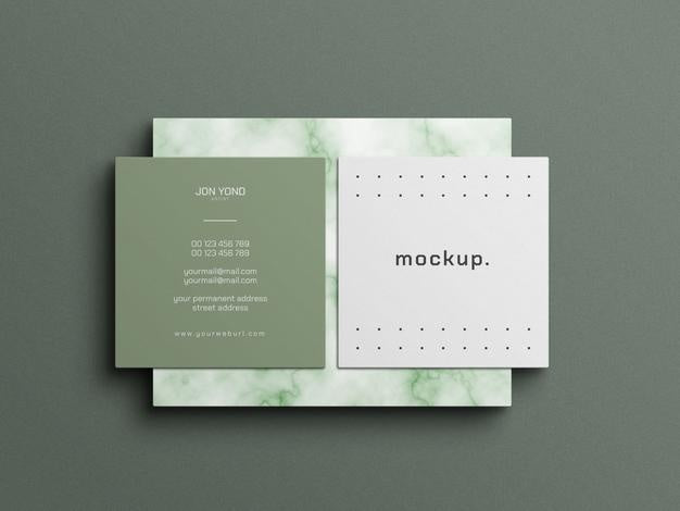 Square Minimal Business Card Mockup Psd