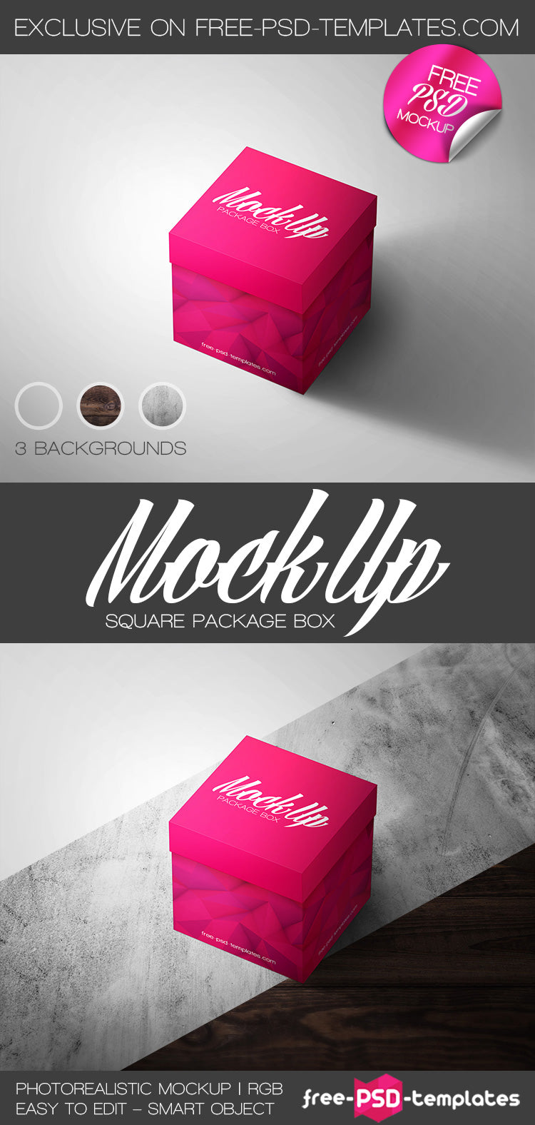 Square Package Box Mock-Up In Psd